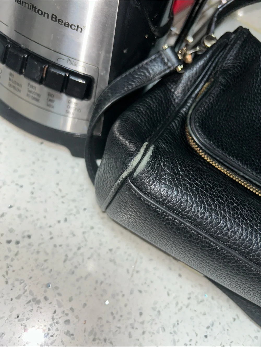 kate spade Black Pebbled Leather Shoulder Bag with Gold Charm